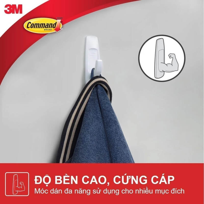 Bộ móc dán tường kiểu vuông Command™ 17008exvp-anz - 10 cái/vỉ, , large image number null